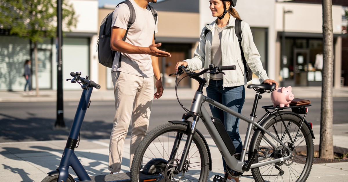Economia no deslocamento diário usando scooter elétrico e e-bike