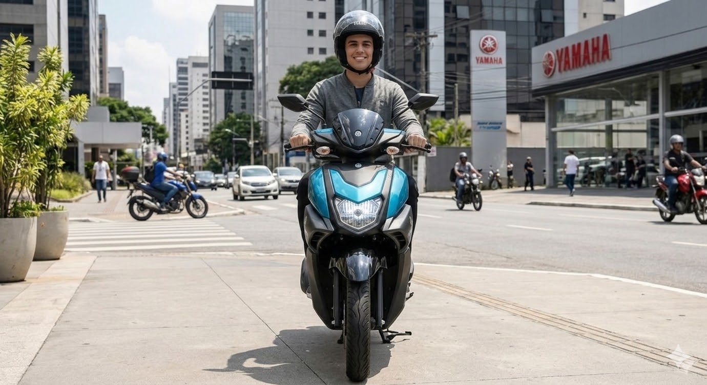 Nova scooter Yamaha híbrida promete rodar até 55 km/litro,conheça