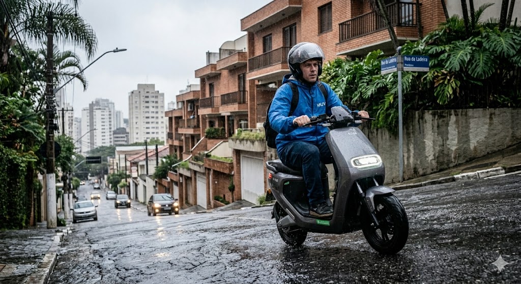 Scooter elétrica sobe ladeira?
