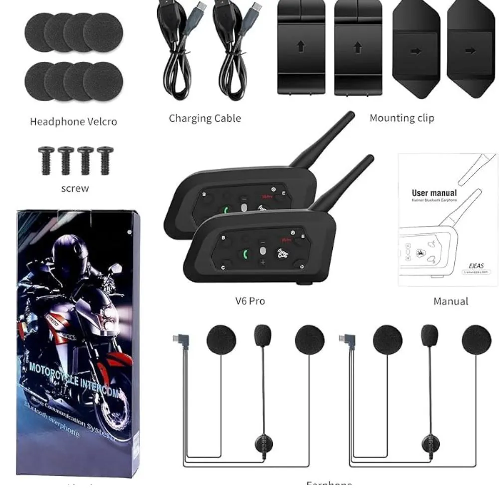 Intercomunicador LookEarth V6 Pro+ Duo | Comunicação Estável para Pilotagem em Grupo